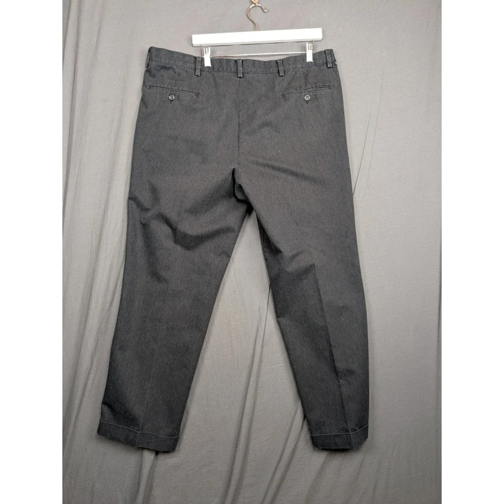 Dockers Signature Dark Gray‎ Straight-Fit Flat Front Gray Men's 42 x 32
